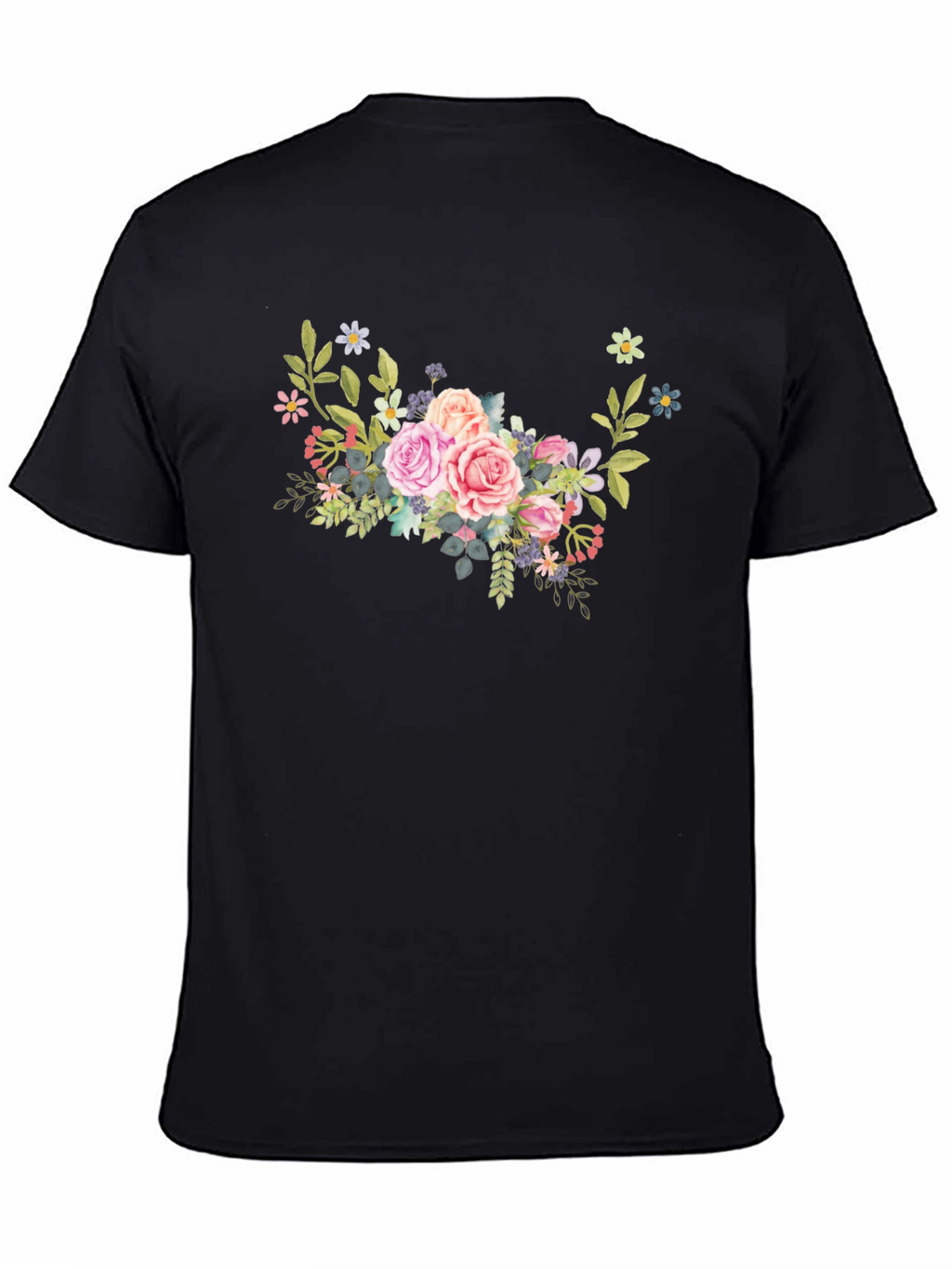 Floral Bouquet Black T-Shirt
