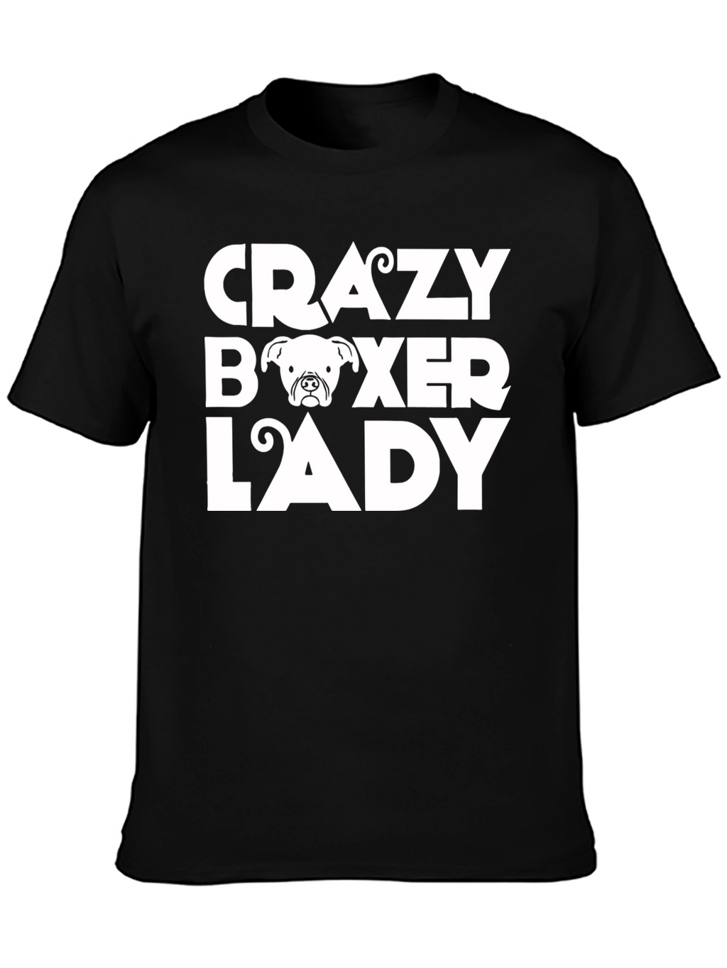 Crazy Boxer Lady Graphic Tee - Black