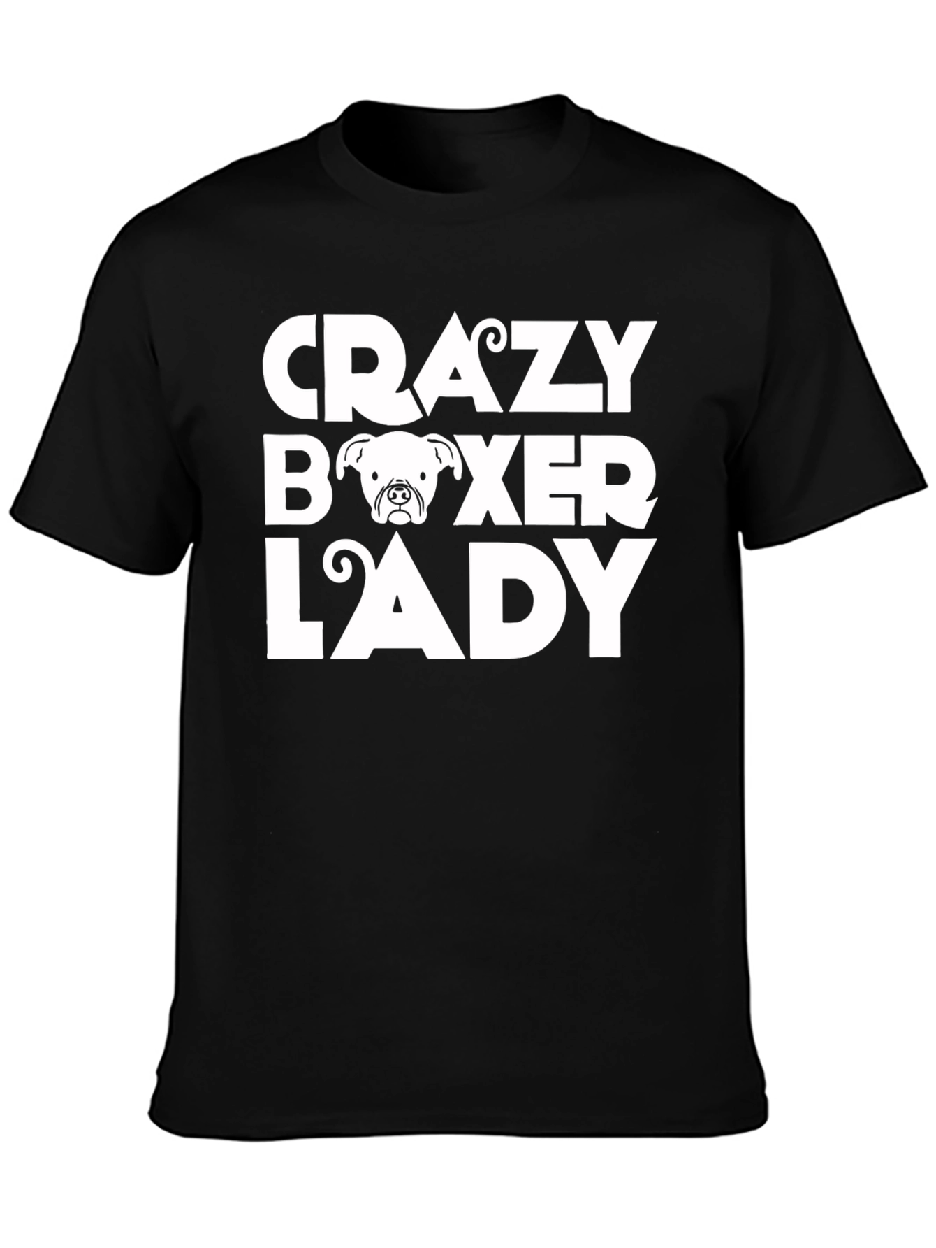 Crazy Boxer Lady Graphic Tee - Black
