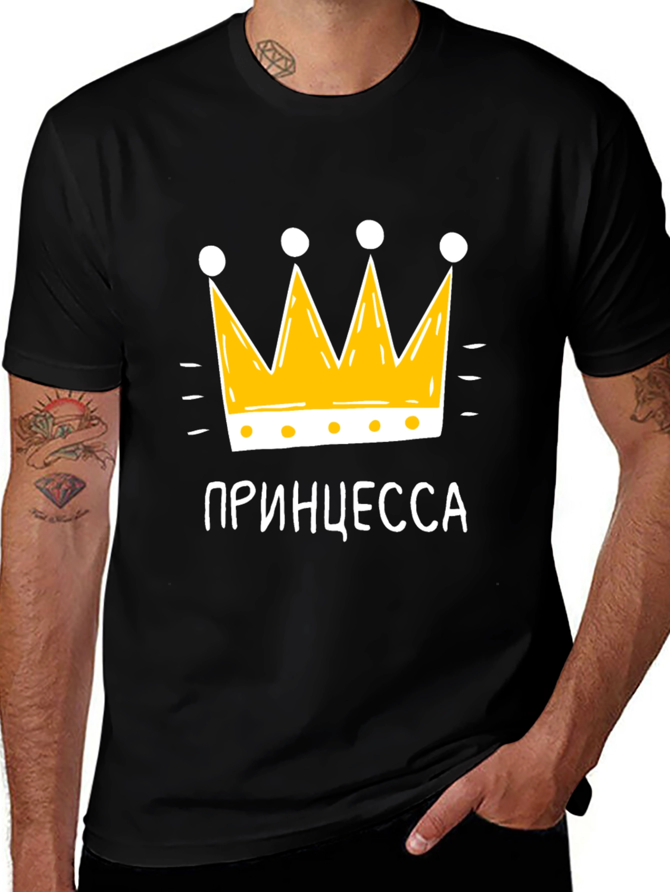Princess Crown Graphic T-Shirt - Black