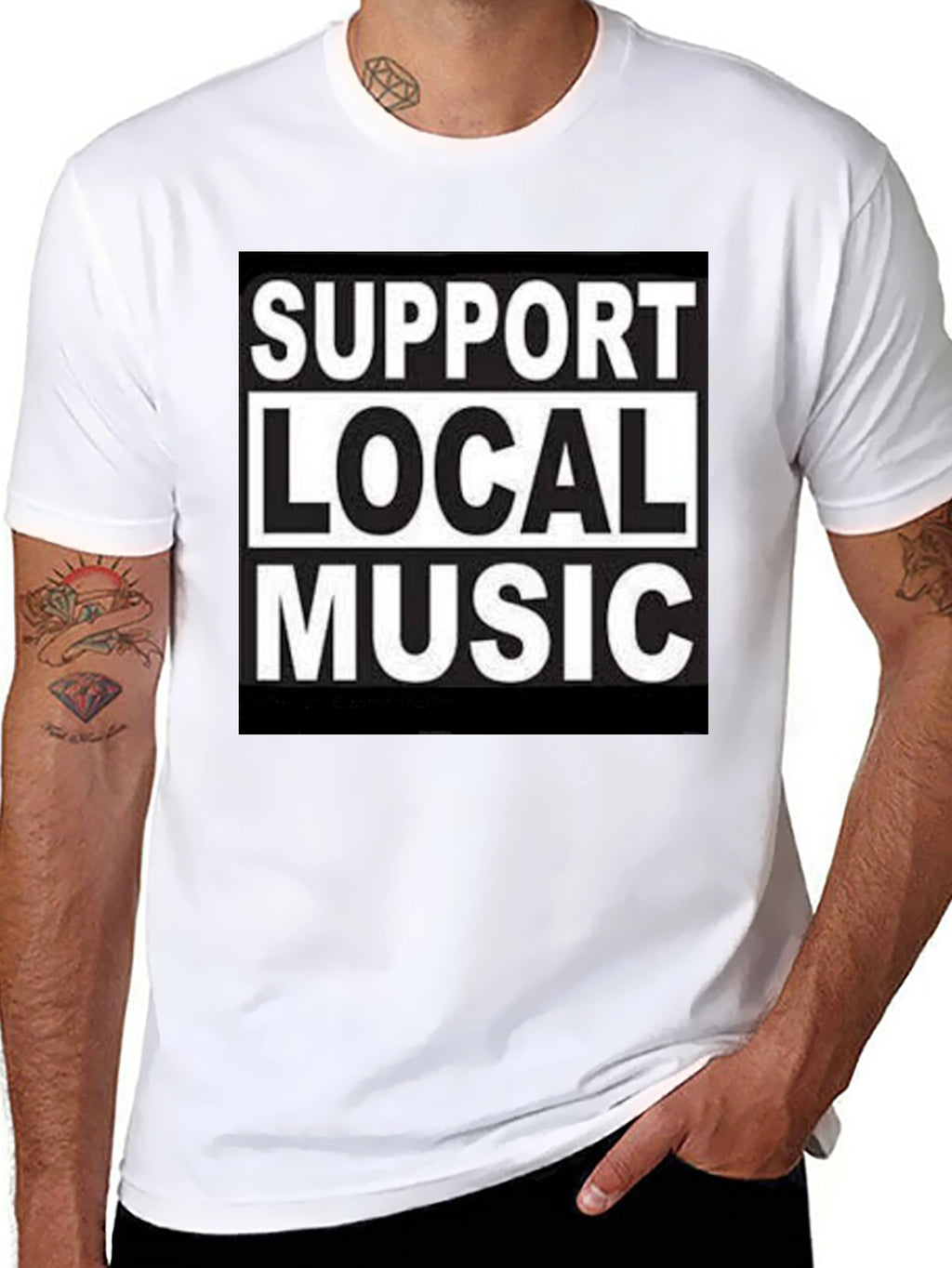 Support Local Music Black Graphic T-Shirt