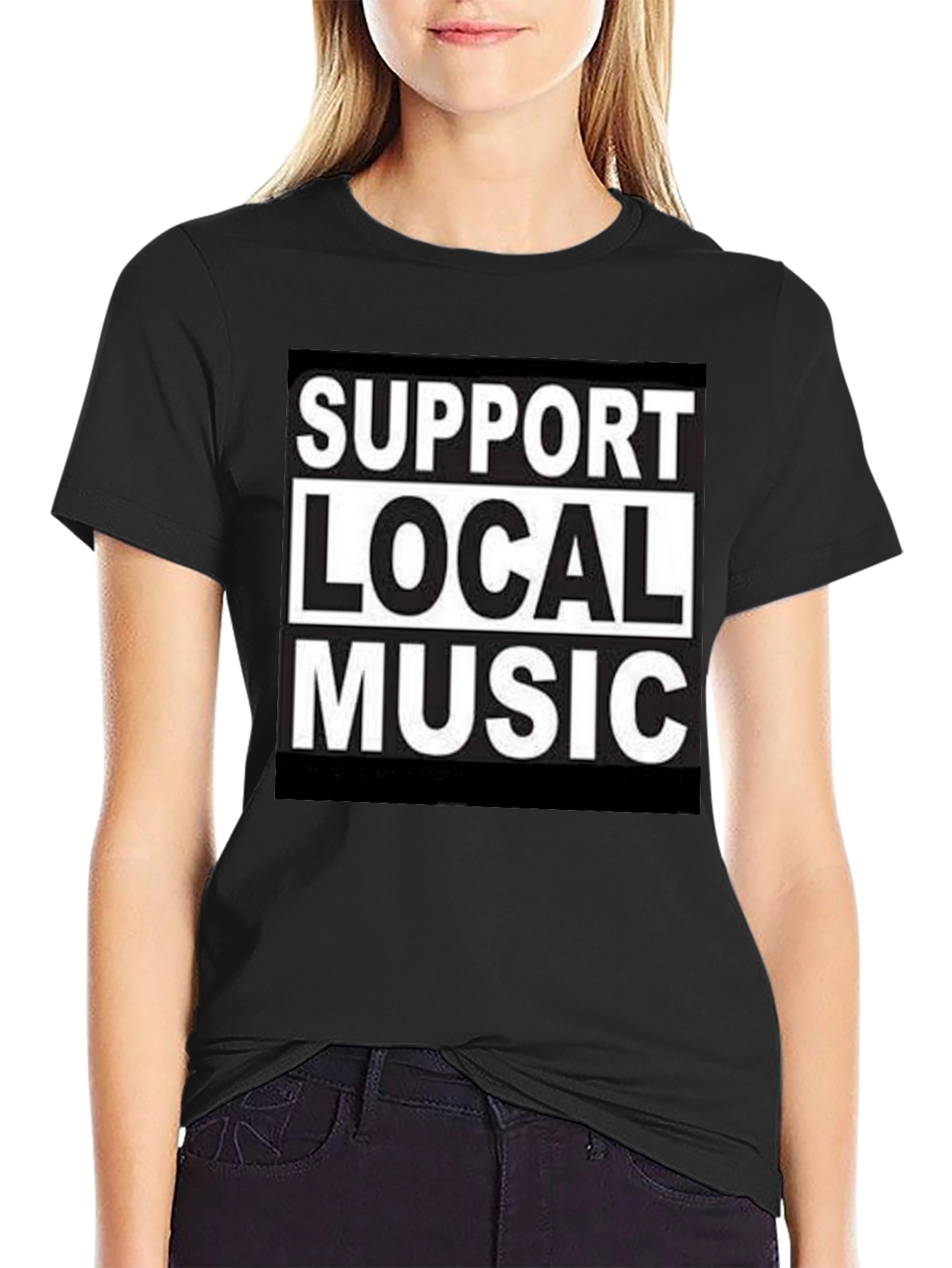 Support Local Music Black Graphic T-Shirt