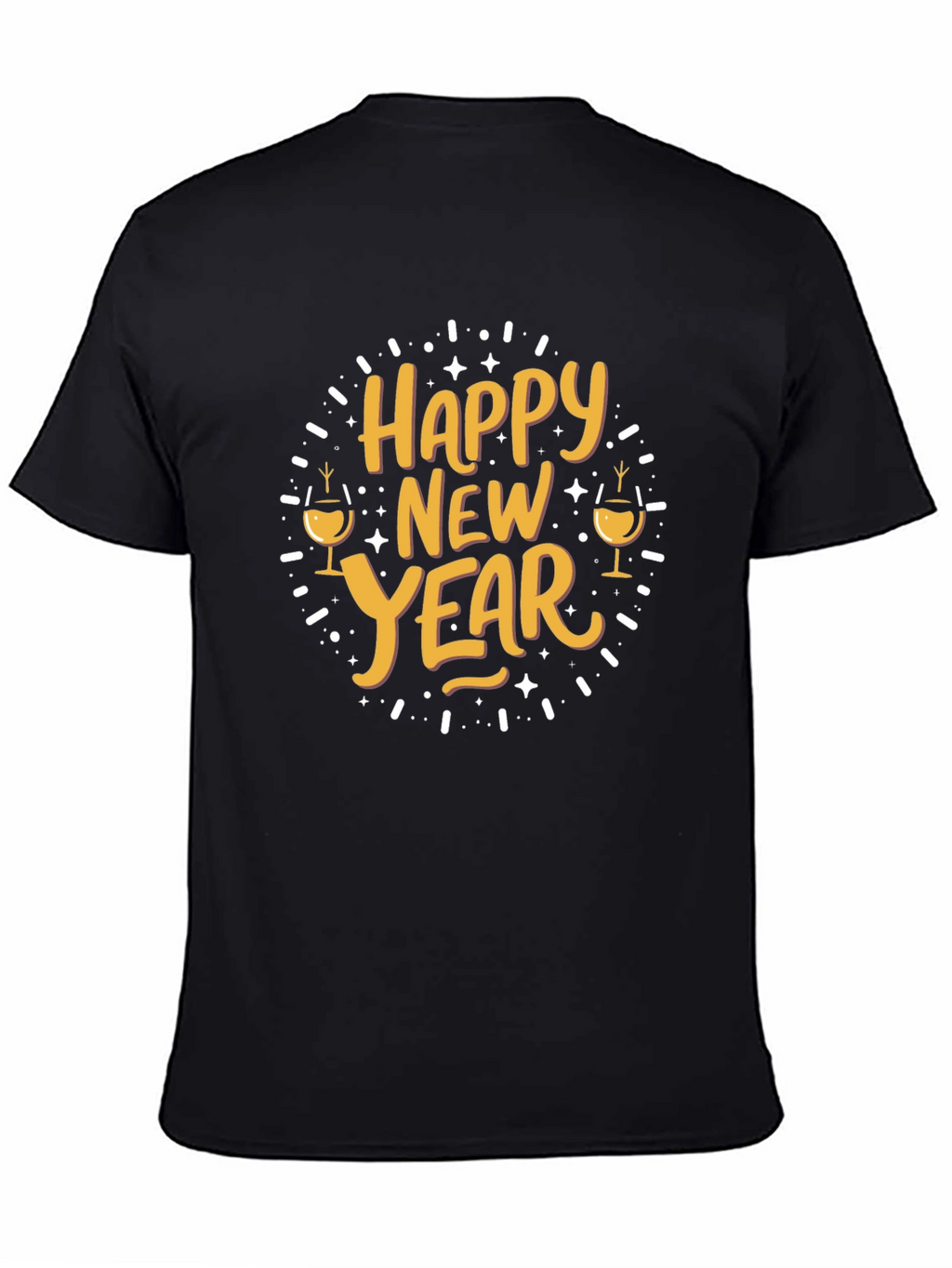 Happy New Year Graphic Tee - Black