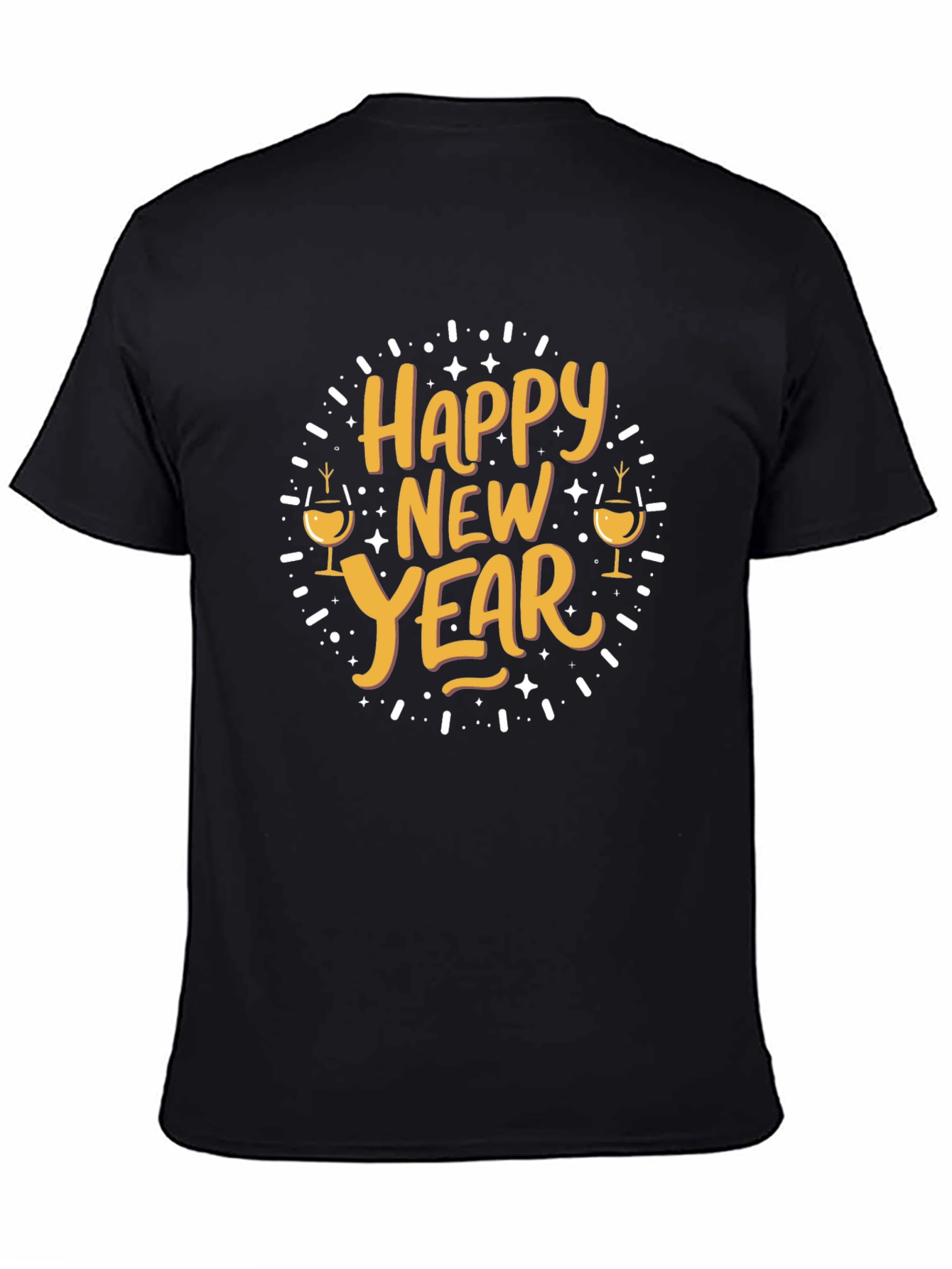 Happy New Year Graphic Tee - Black