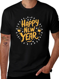 Happy New Year Graphic Tee - Black