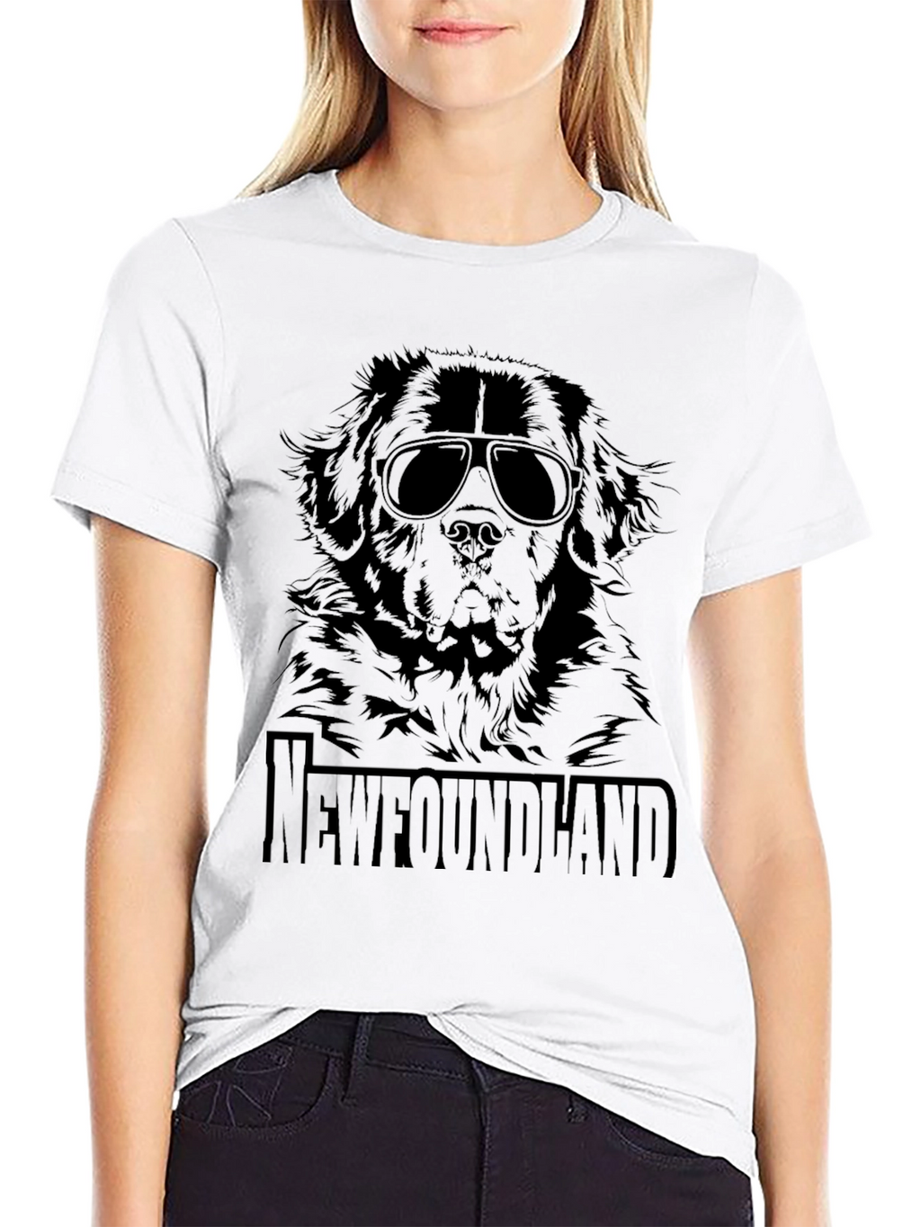 Newfoundland Dog Sunglasses T-Shirt