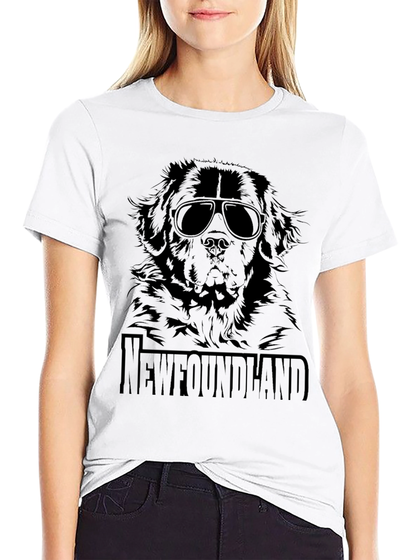 Newfoundland Dog Sunglasses T-Shirt