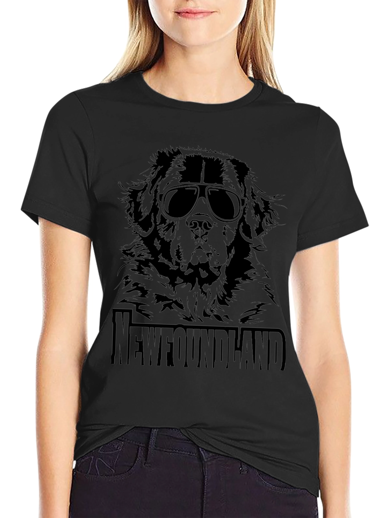 Newfoundland Dog Sunglasses T-Shirt