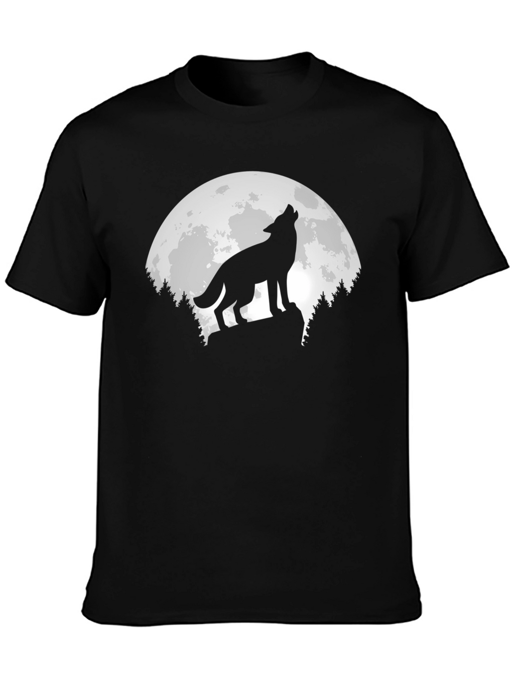 Wolf Moon Graphic T-Shirt - Mens Black Tee