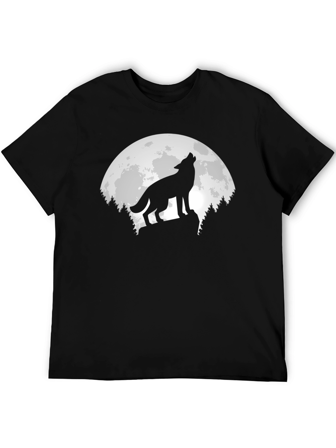 Wolf Moon Graphic T-Shirt - Mens Black Tee