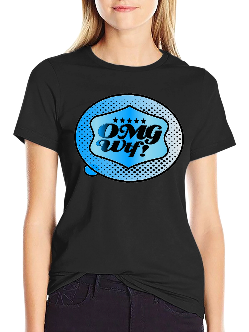 OMG WTF Graphic Tee - Novelty Mens Black T-Shirt