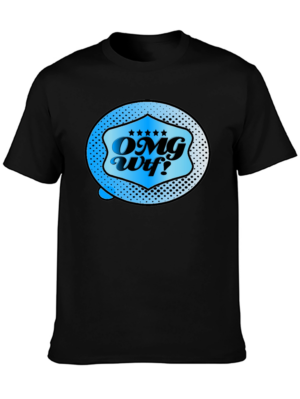 OMG WTF Graphic Tee - Novelty Mens Black T-Shirt