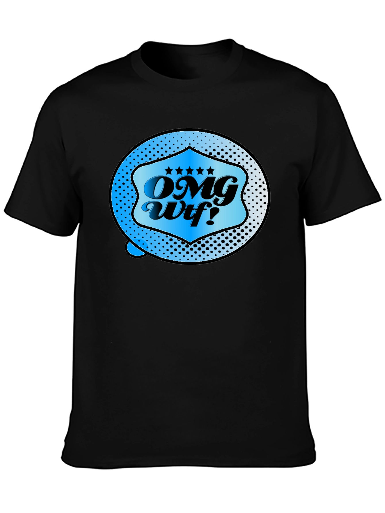 OMG WTF Graphic Tee - Novelty Mens Black T-Shirt