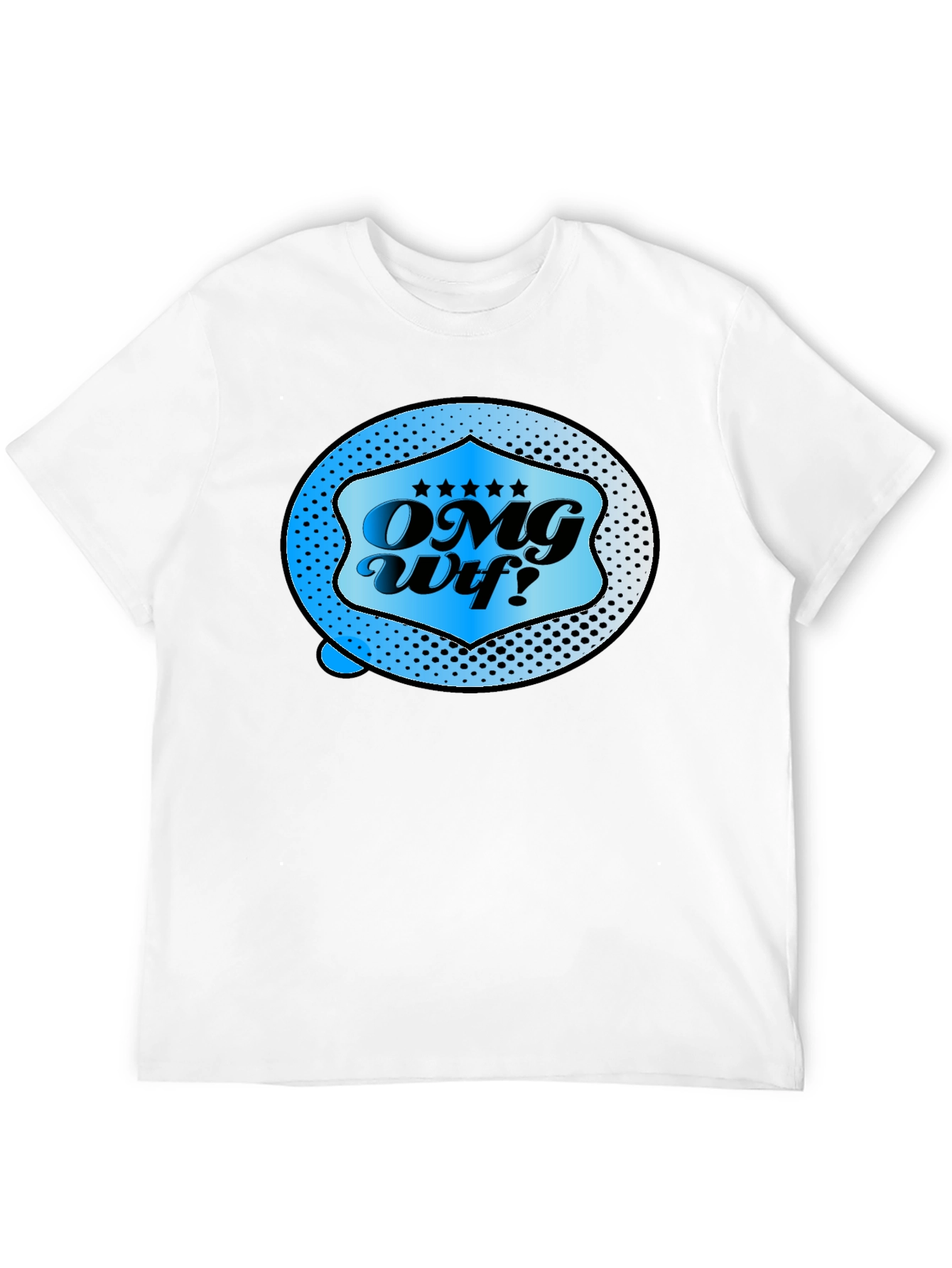 OMG WTF Graphic Tee - Novelty Mens Black T-Shirt
