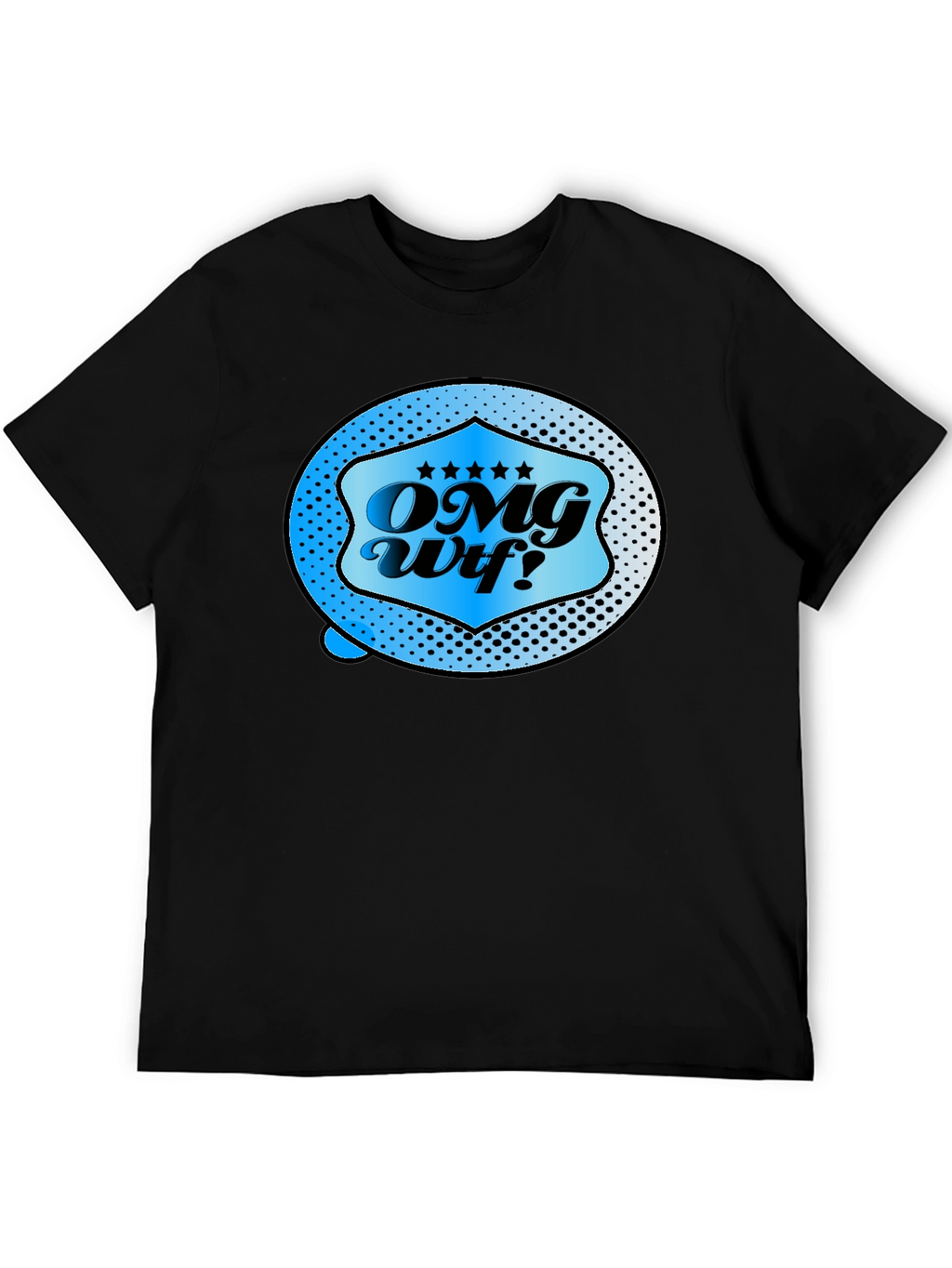 OMG WTF Graphic Tee - Novelty Mens Black T-Shirt