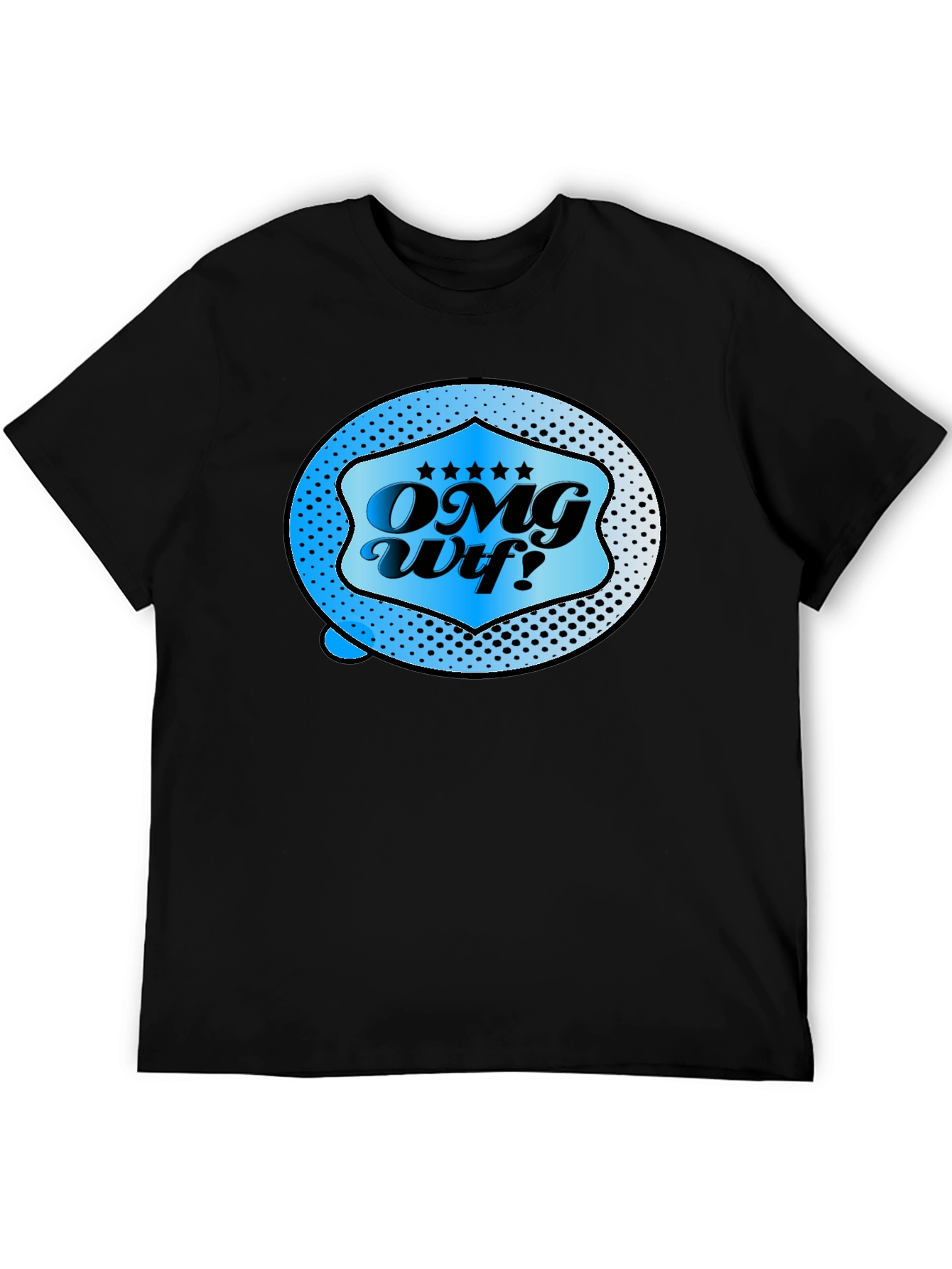 OMG WTF Graphic Tee - Novelty Mens Black T-Shirt