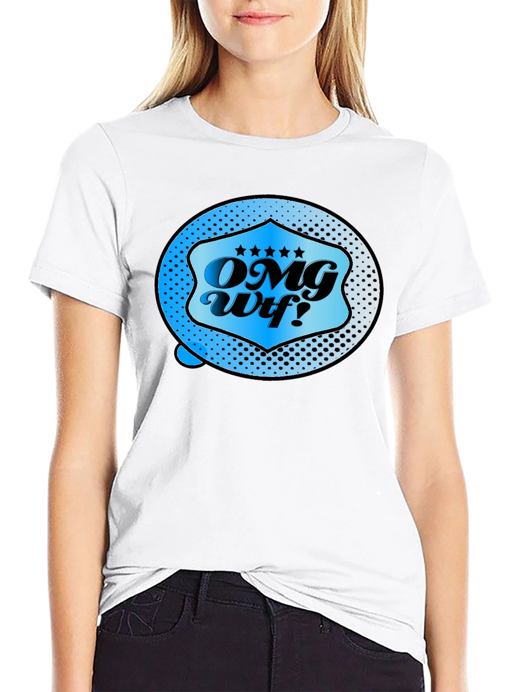 OMG WTF Graphic Tee - Novelty Mens Black T-Shirt