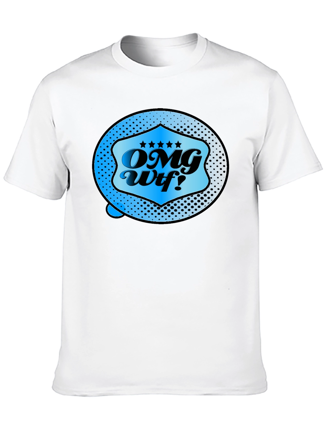 OMG WTF Graphic Tee - Novelty Mens Black T-Shirt