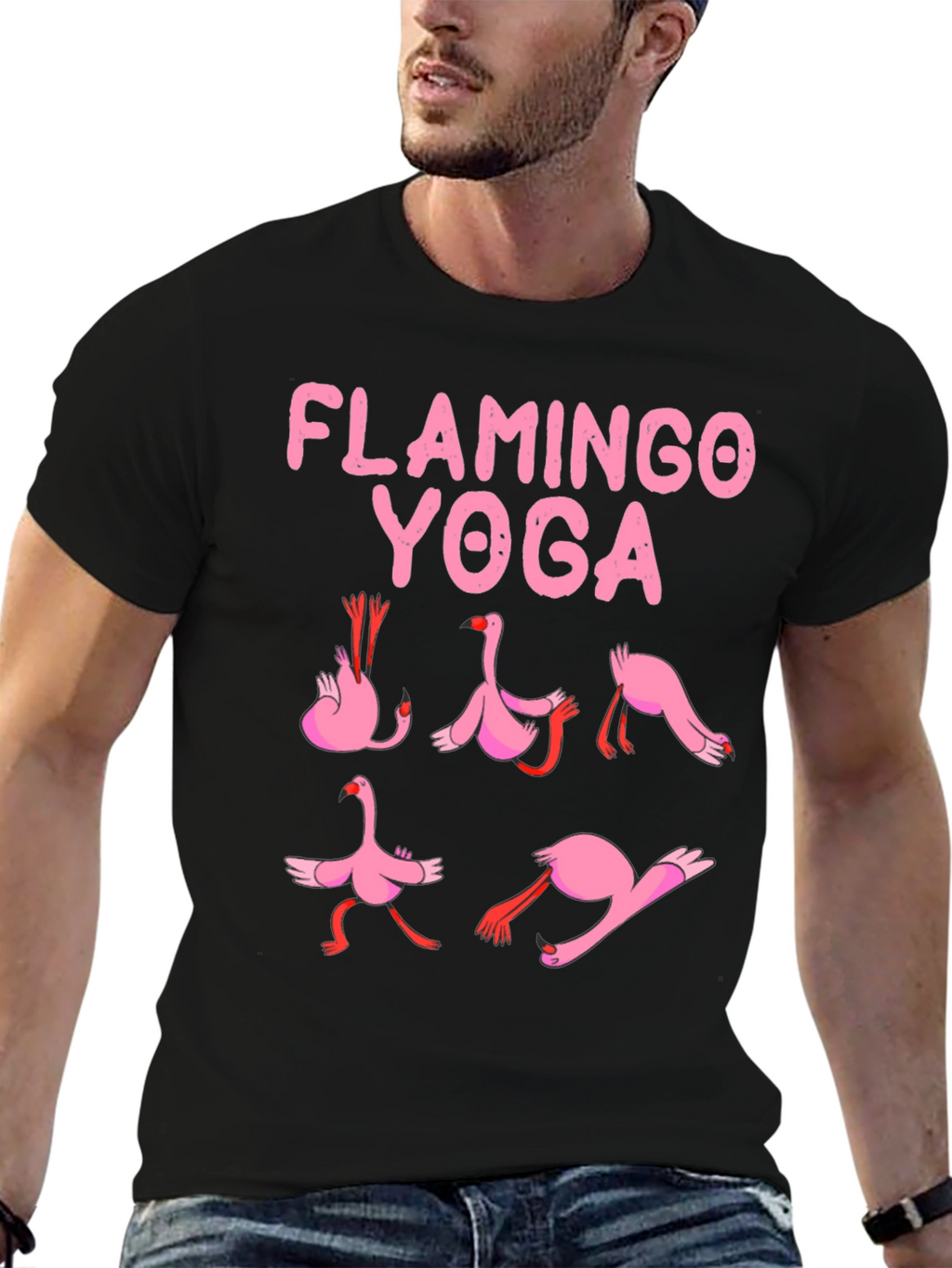 Flamingo Yoga Graphic T-Shirt