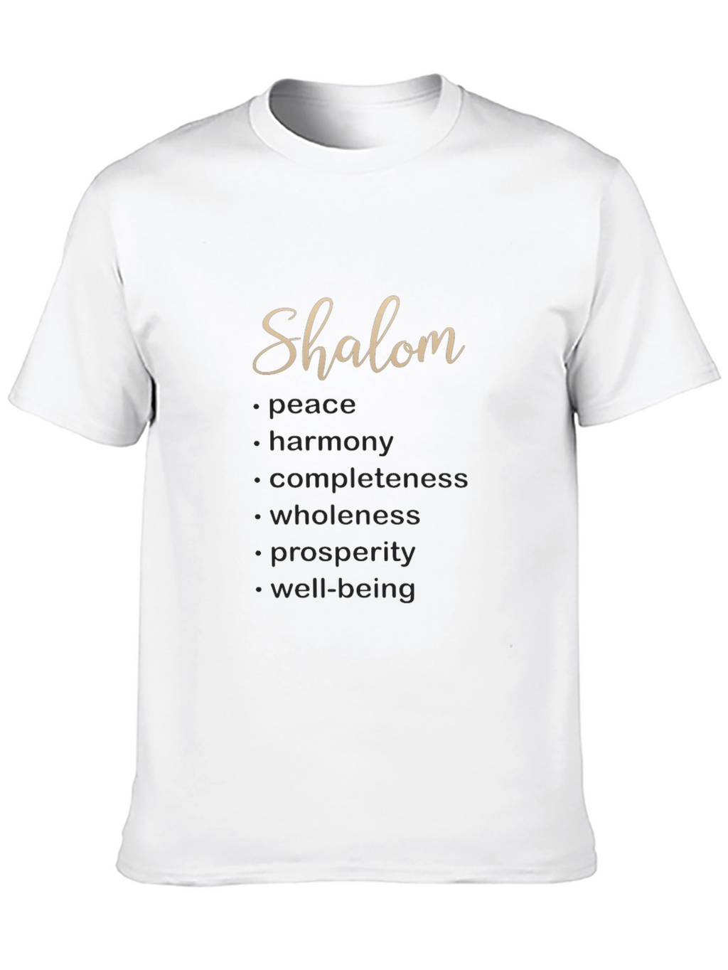 Shalom Meaningful Word Art T-Shirt