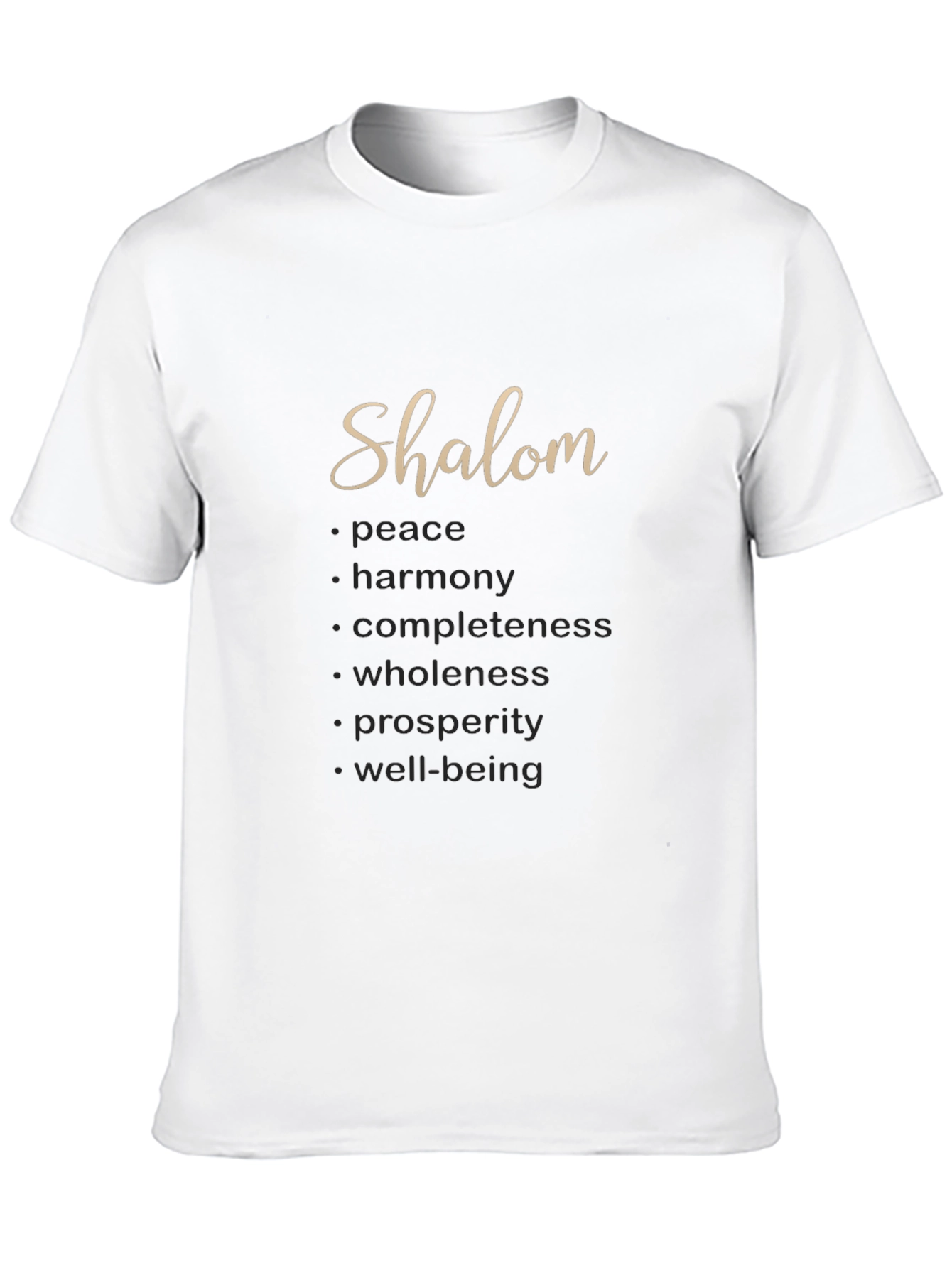 Shalom Meaningful Word Art T-Shirt