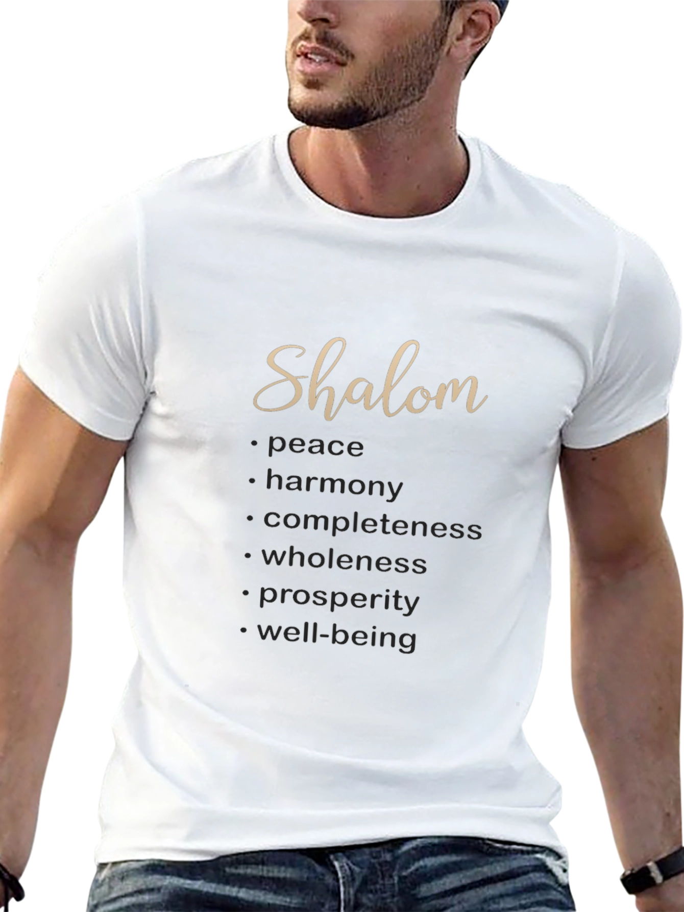 Shalom Meaningful Word Art T-Shirt