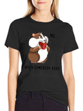 Hamster Eating Strawberry Funny Graphic T-Shirt