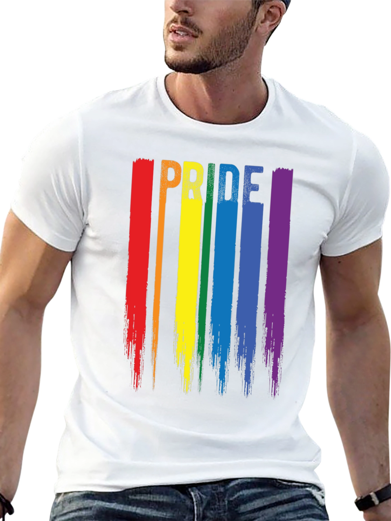 Pride Rainbow Stripe Graphic T-Shirt