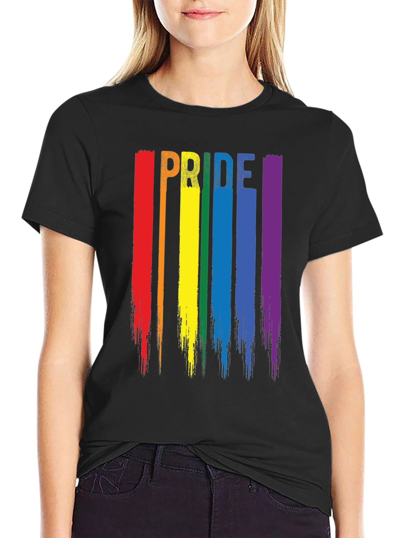 Pride Rainbow Stripe Graphic T-Shirt