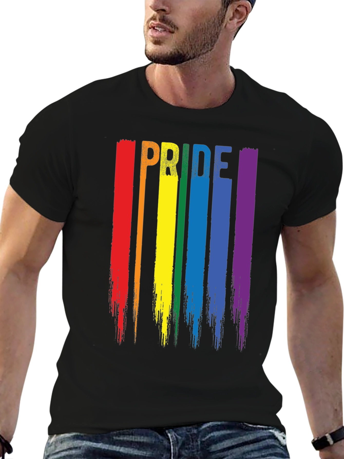 Pride Rainbow Stripe Graphic T-Shirt