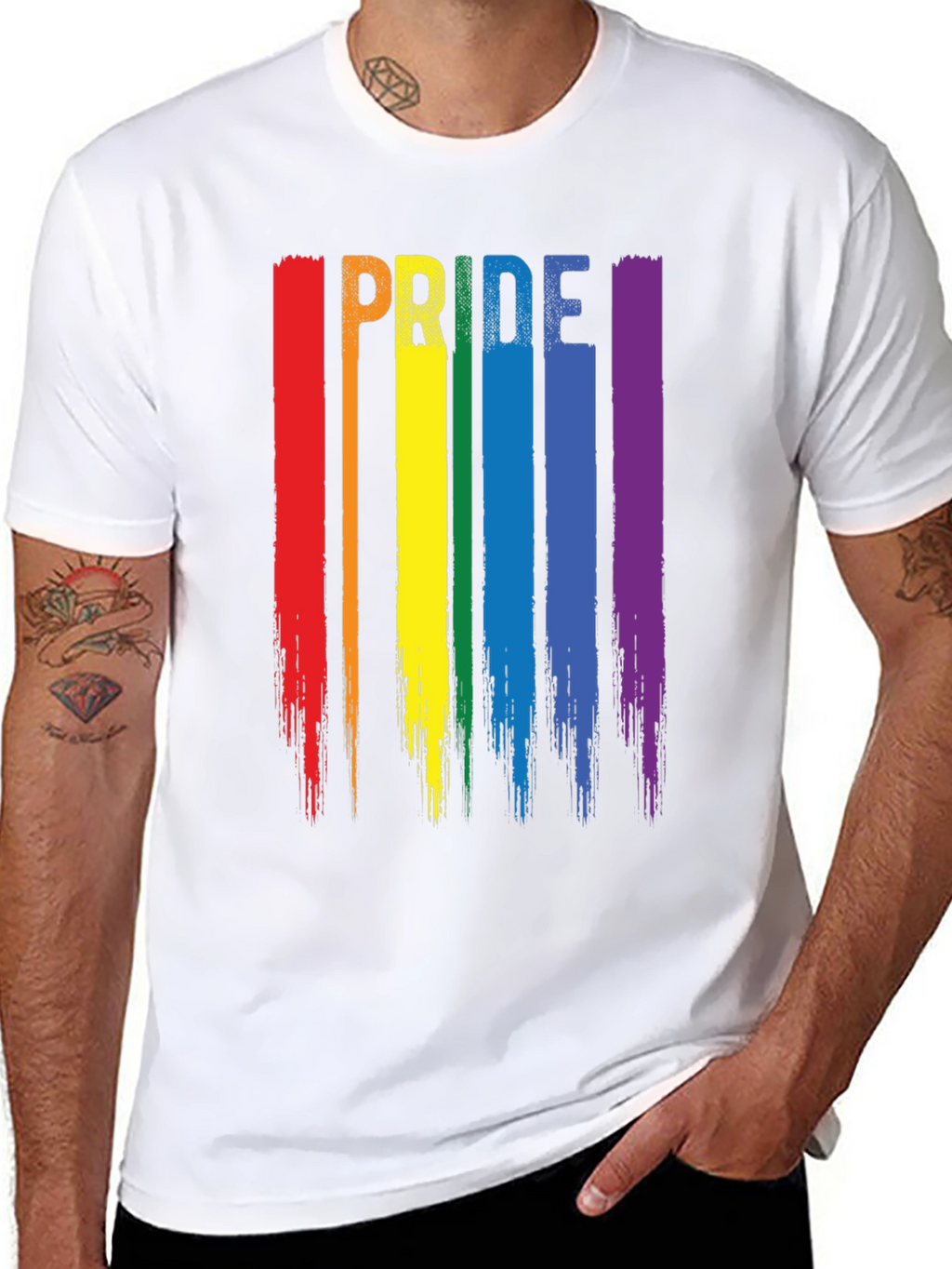 Pride Rainbow Stripe Graphic T-Shirt
