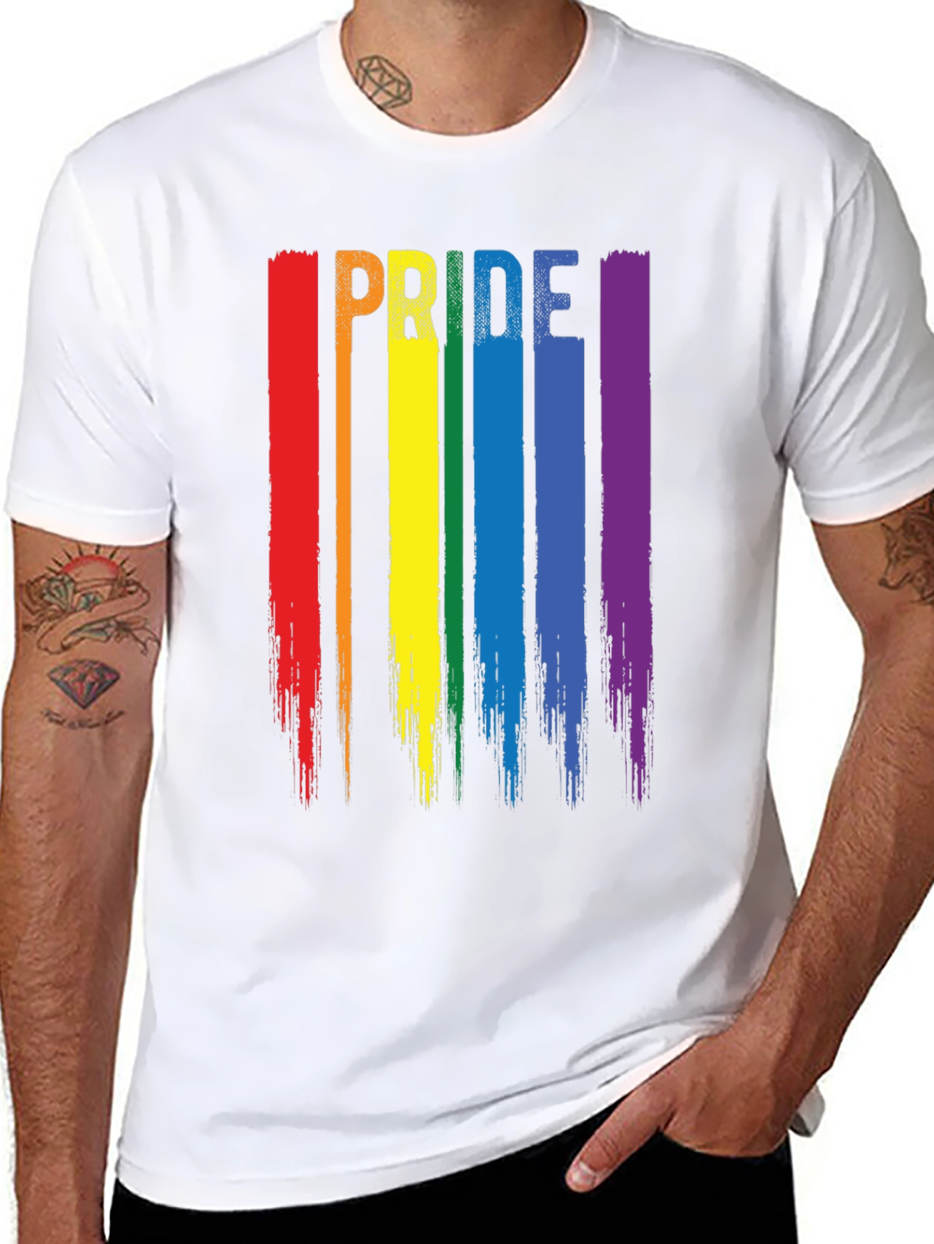 Pride Rainbow Stripe Graphic T-Shirt