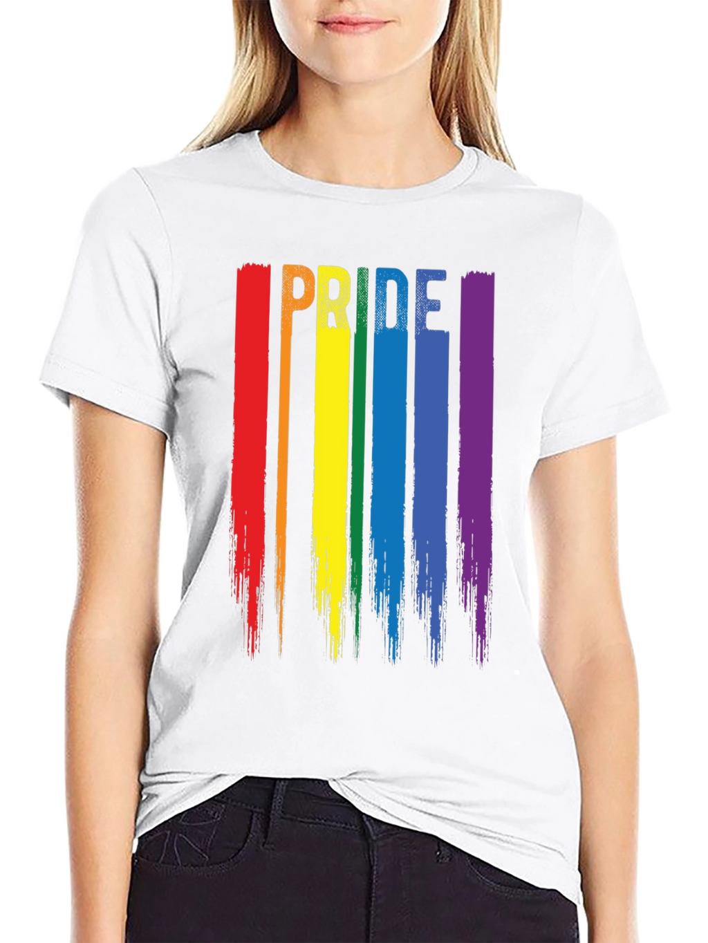 Pride Rainbow Stripe Graphic T-Shirt