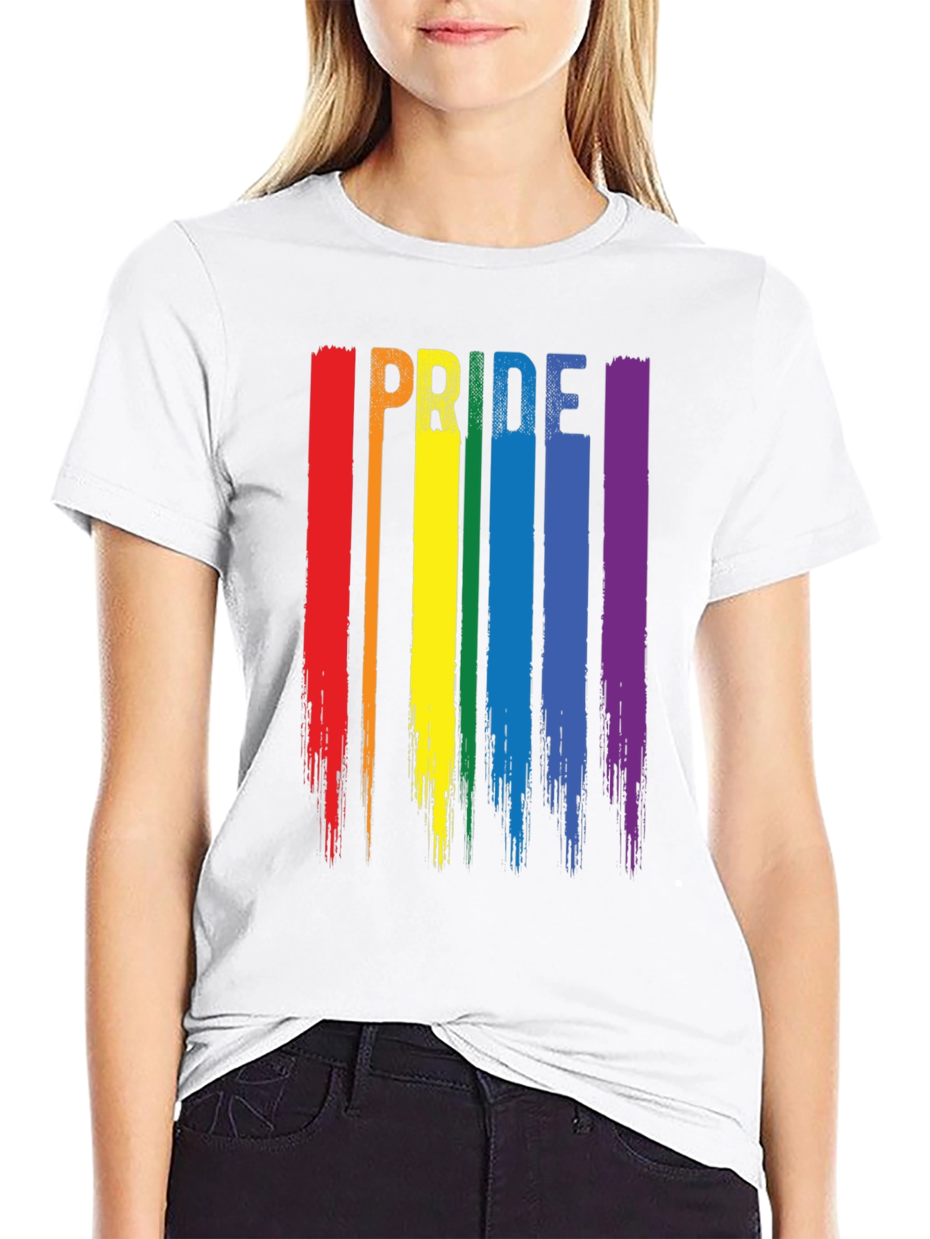 Pride Rainbow Stripe Graphic T-Shirt