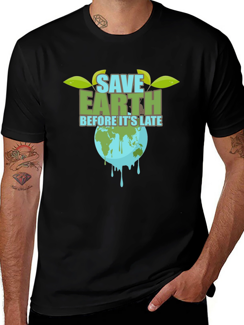 Save Earth T-Shirt - Black Graphic Tee