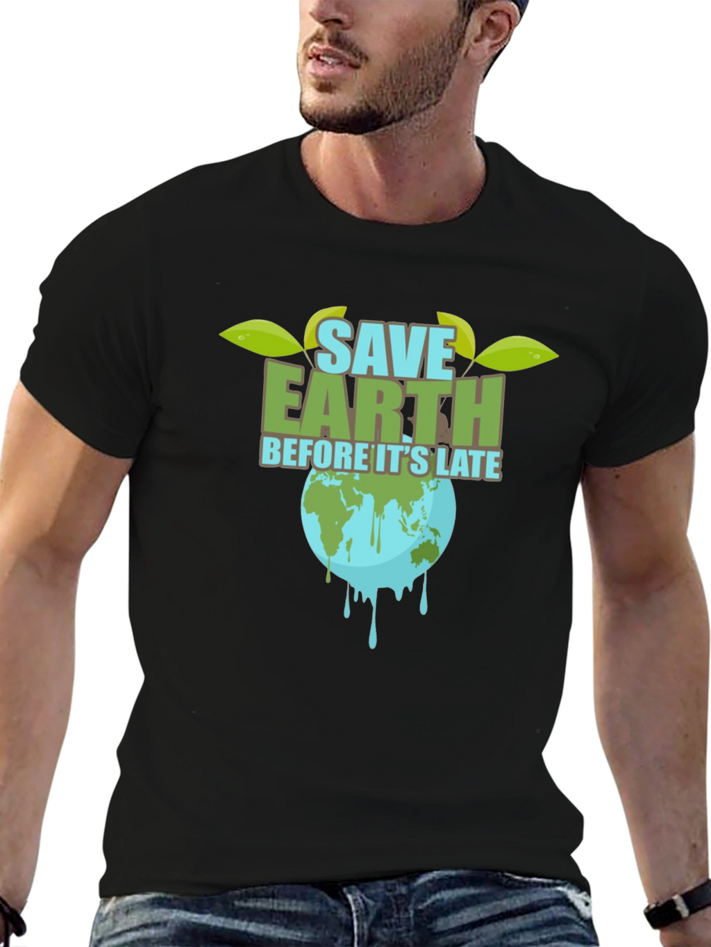 Save Earth T-Shirt - Black Graphic Tee