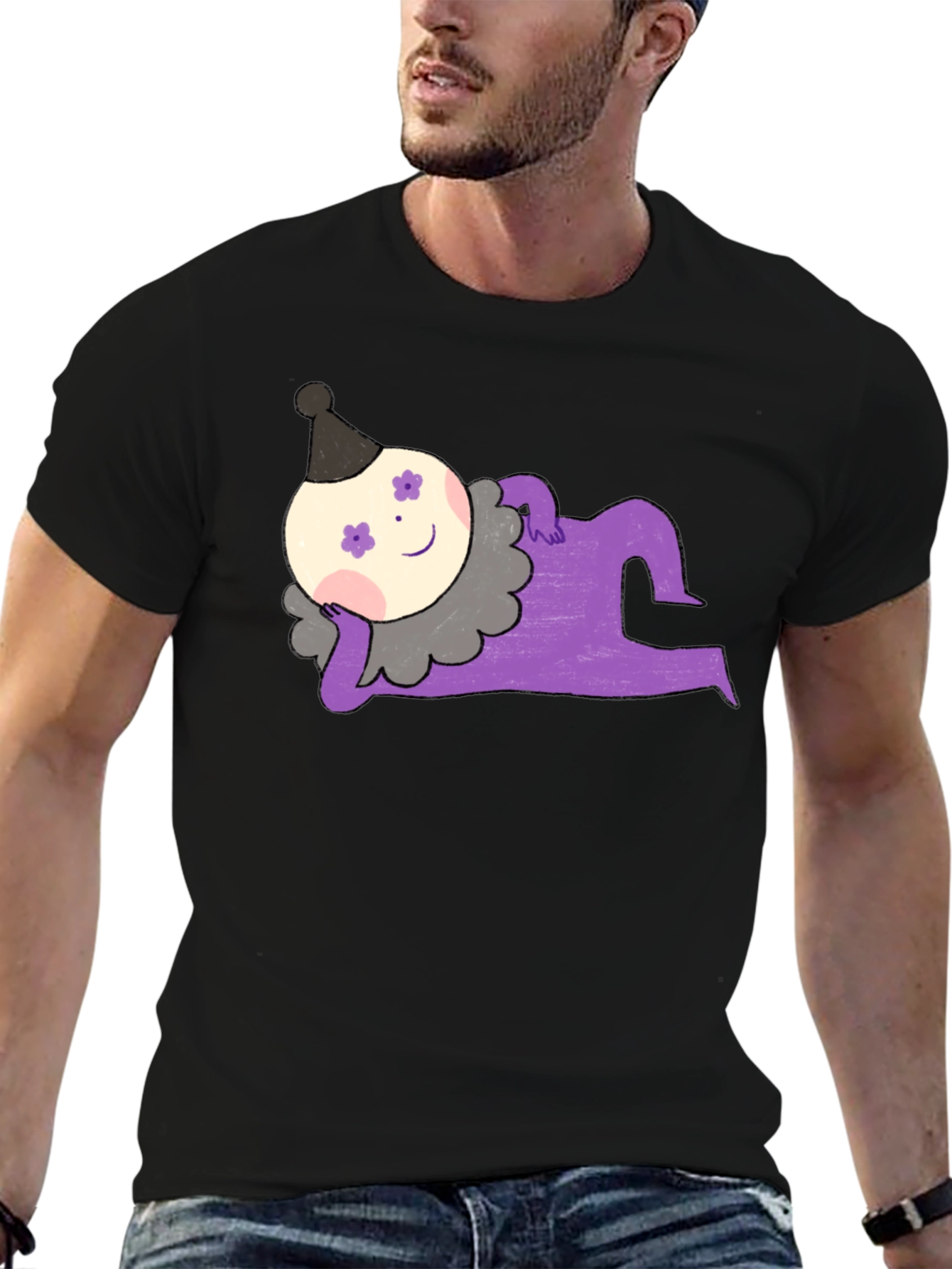 Whimsical Clown Graphic Tee - Unique Design