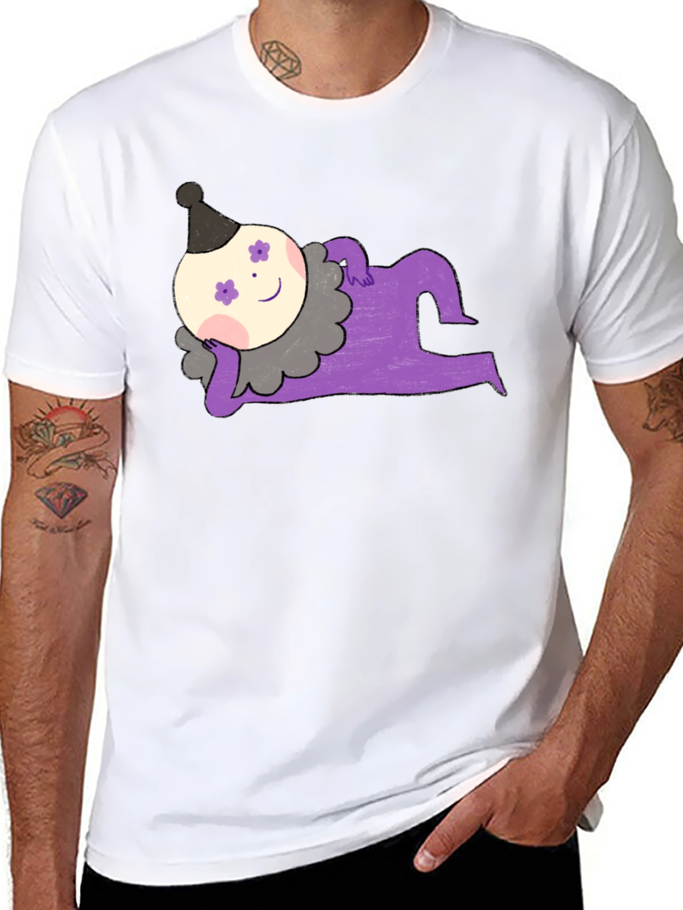 Whimsical Clown Graphic Tee - Unique Design