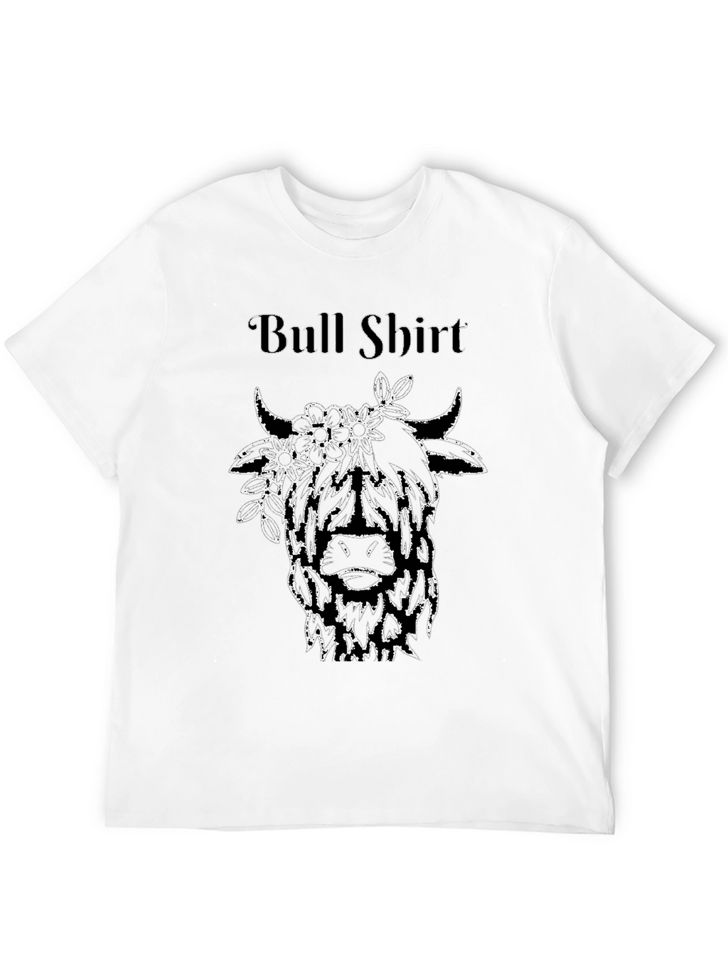 Bull Shirt - Floral Highland Cow Tee