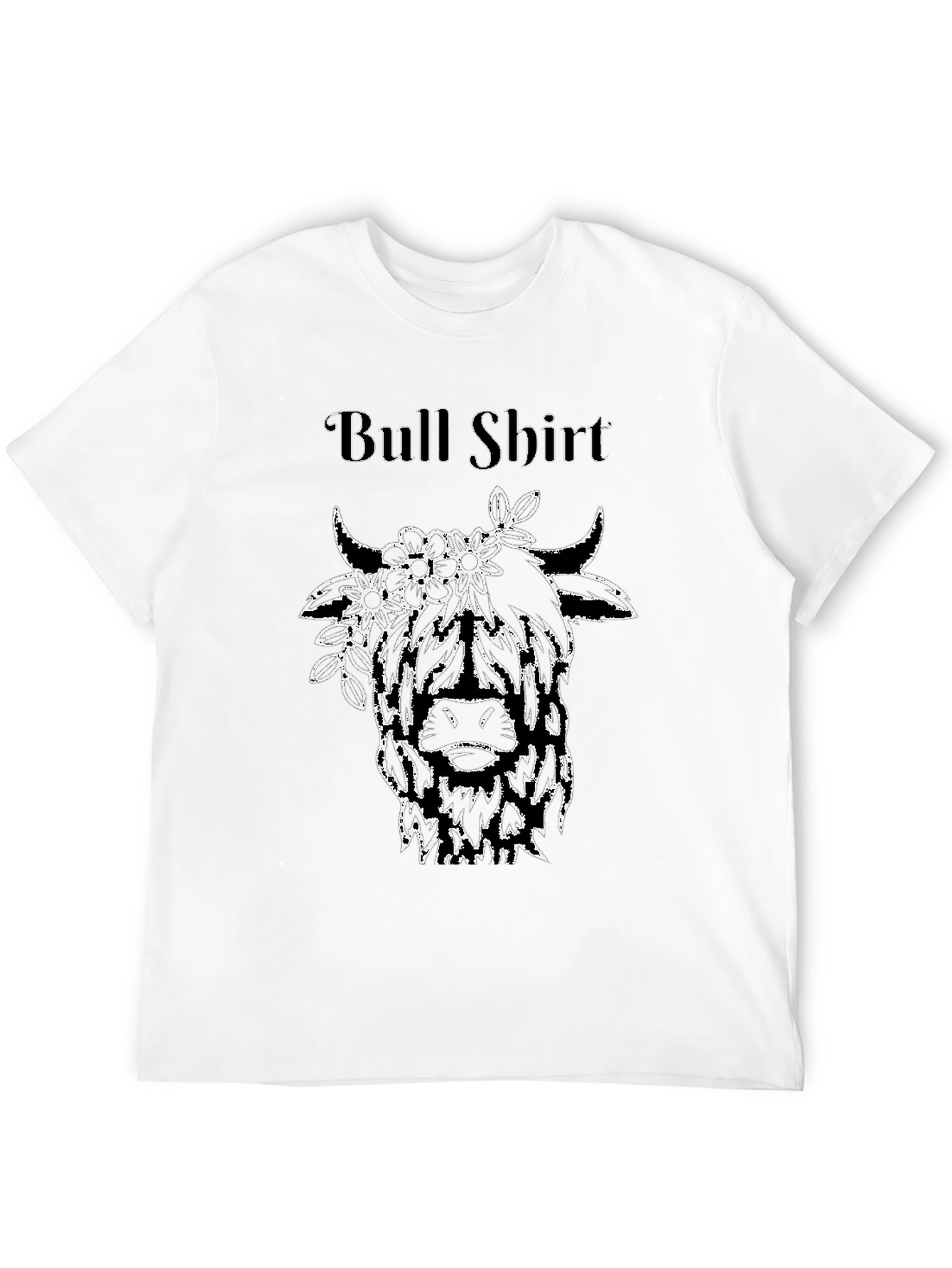 Bull Shirt - Floral Highland Cow Tee