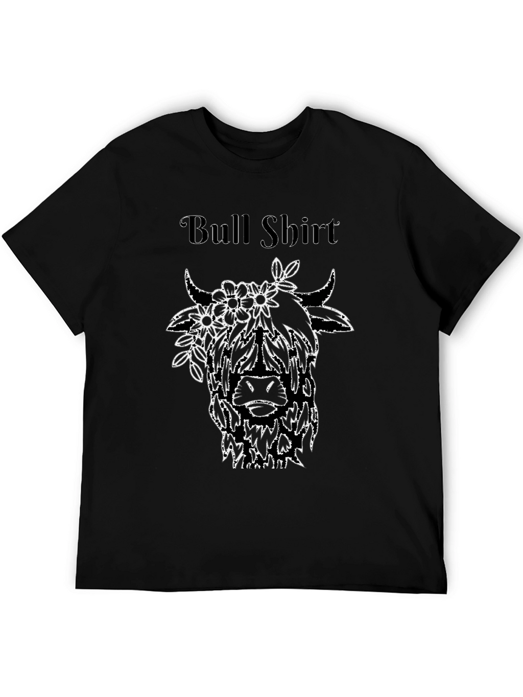 Bull Shirt - Floral Highland Cow Tee