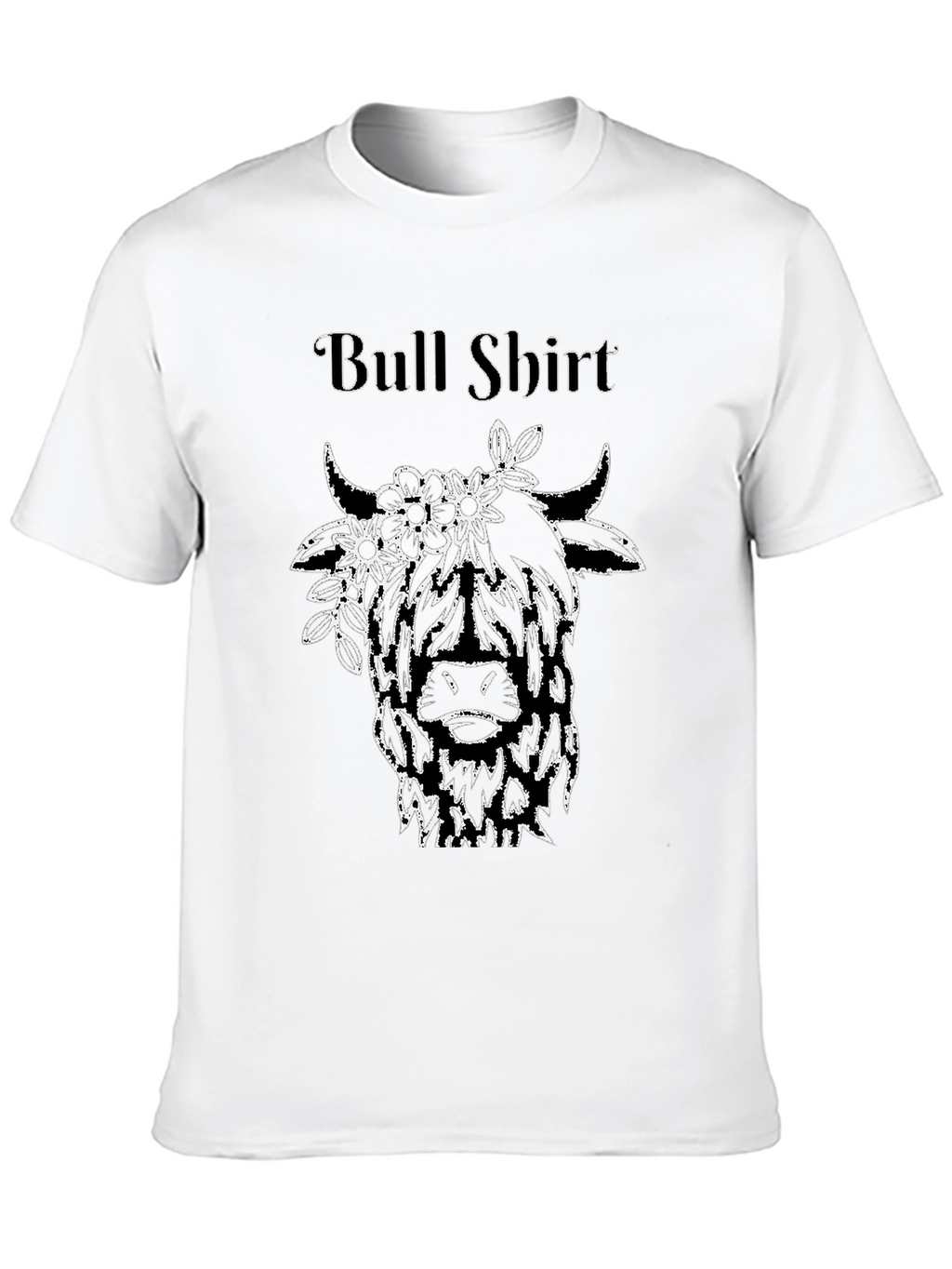 Bull Shirt - Floral Highland Cow Tee