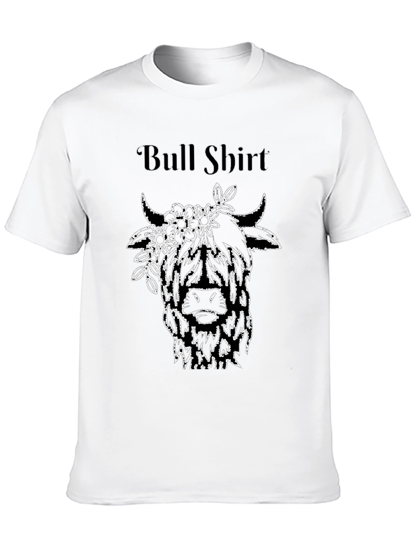Bull Shirt - Floral Highland Cow Tee