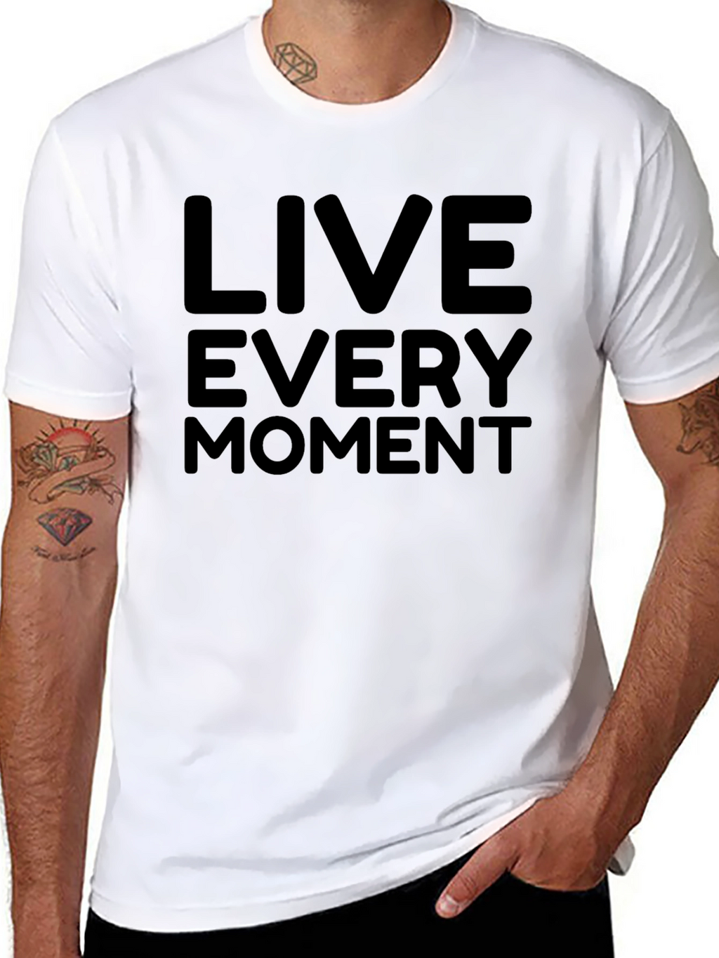 Live Every Moment Black Graphic Tee