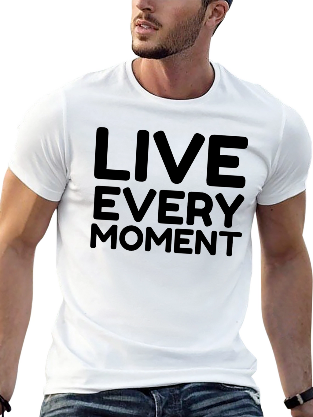 Live Every Moment Black Graphic Tee