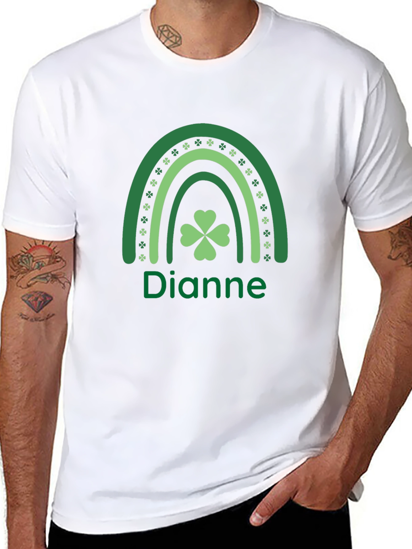 Dianne St. Patricks Day Shamrock Rainbow T-Shirt