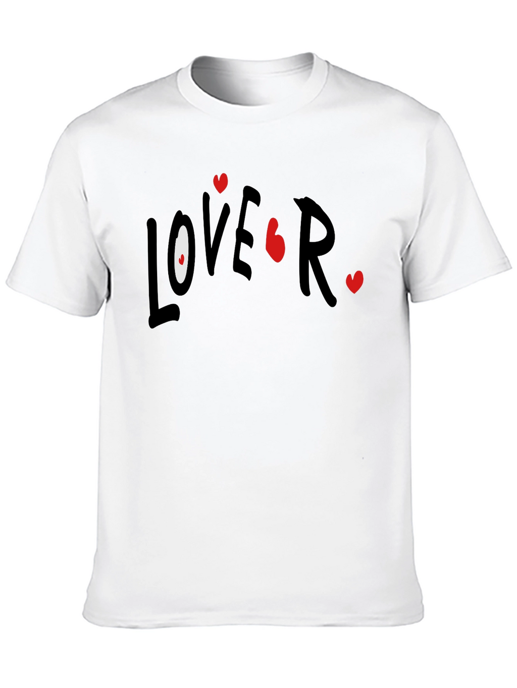 Lover T-Shirt Casual Black Tee with Graphic Print