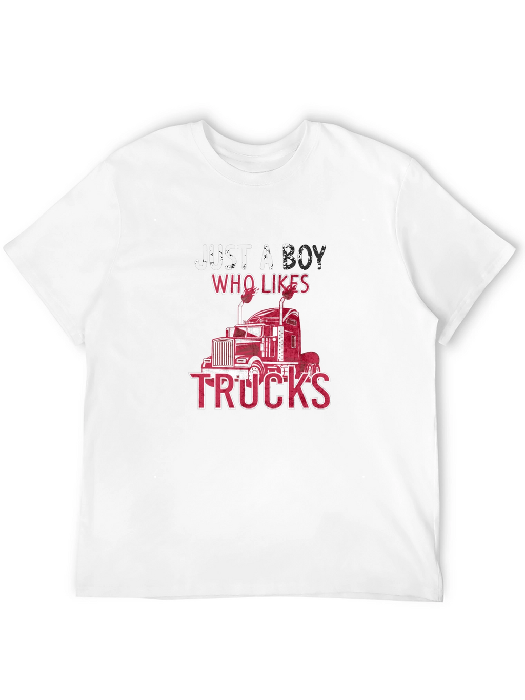 Just a Boy Who Likes Trucks Black T-Shirt
