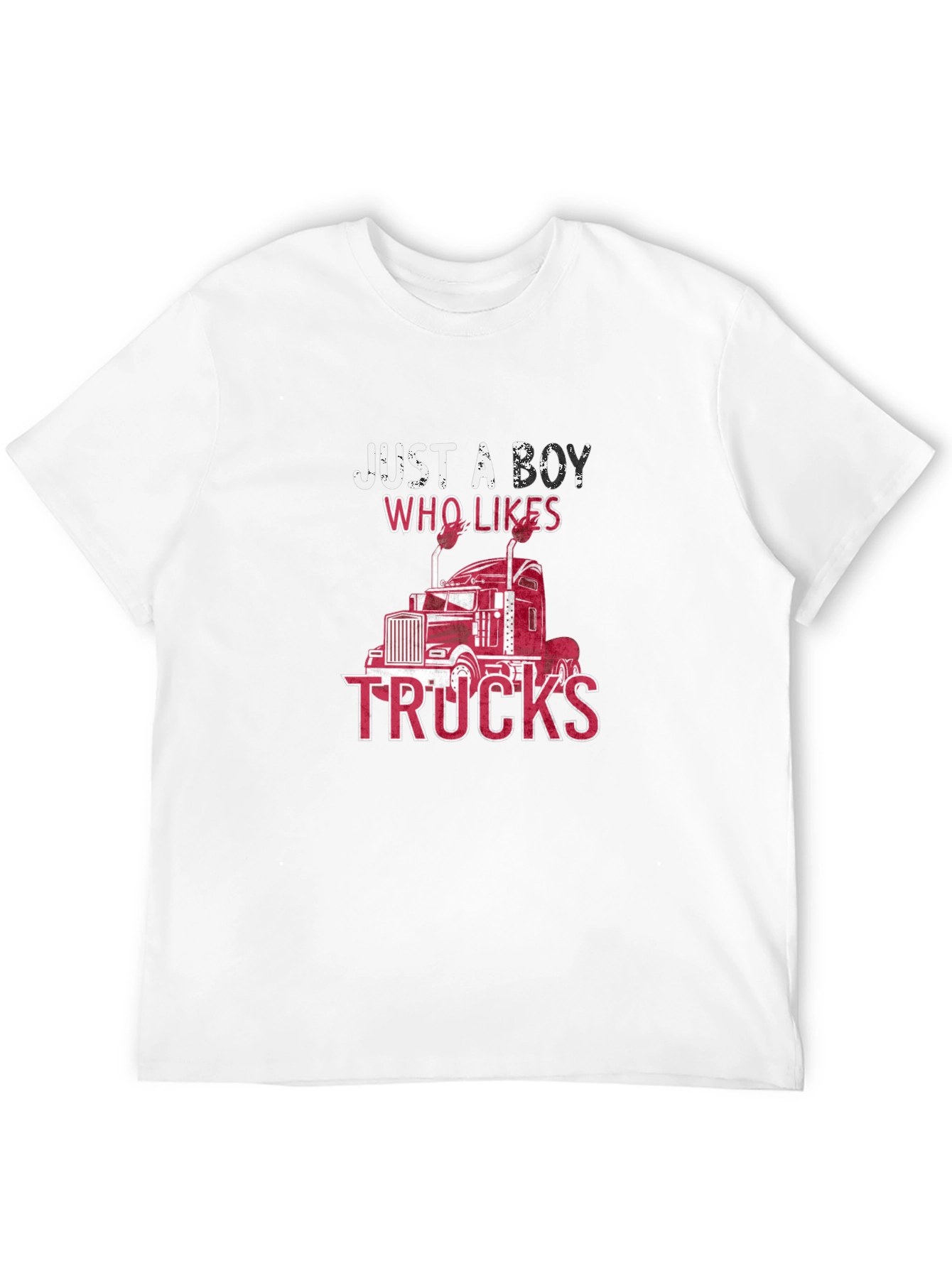 Just a Boy Who Likes Trucks Black T-Shirt