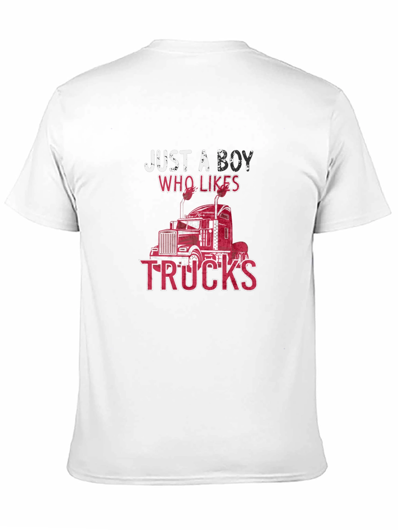 Just a Boy Who Likes Trucks Black T-Shirt